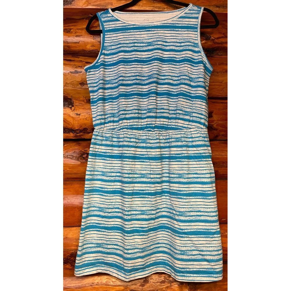 Ladies Sleeveless Blue and White Patterned Dress by Kim Rogers‎ Size Medium